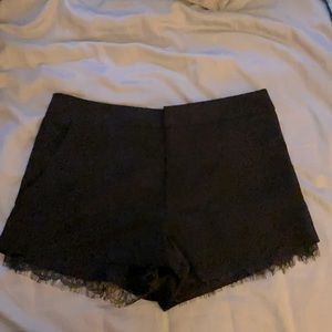 Forever 21 High waist lace trim shorts black